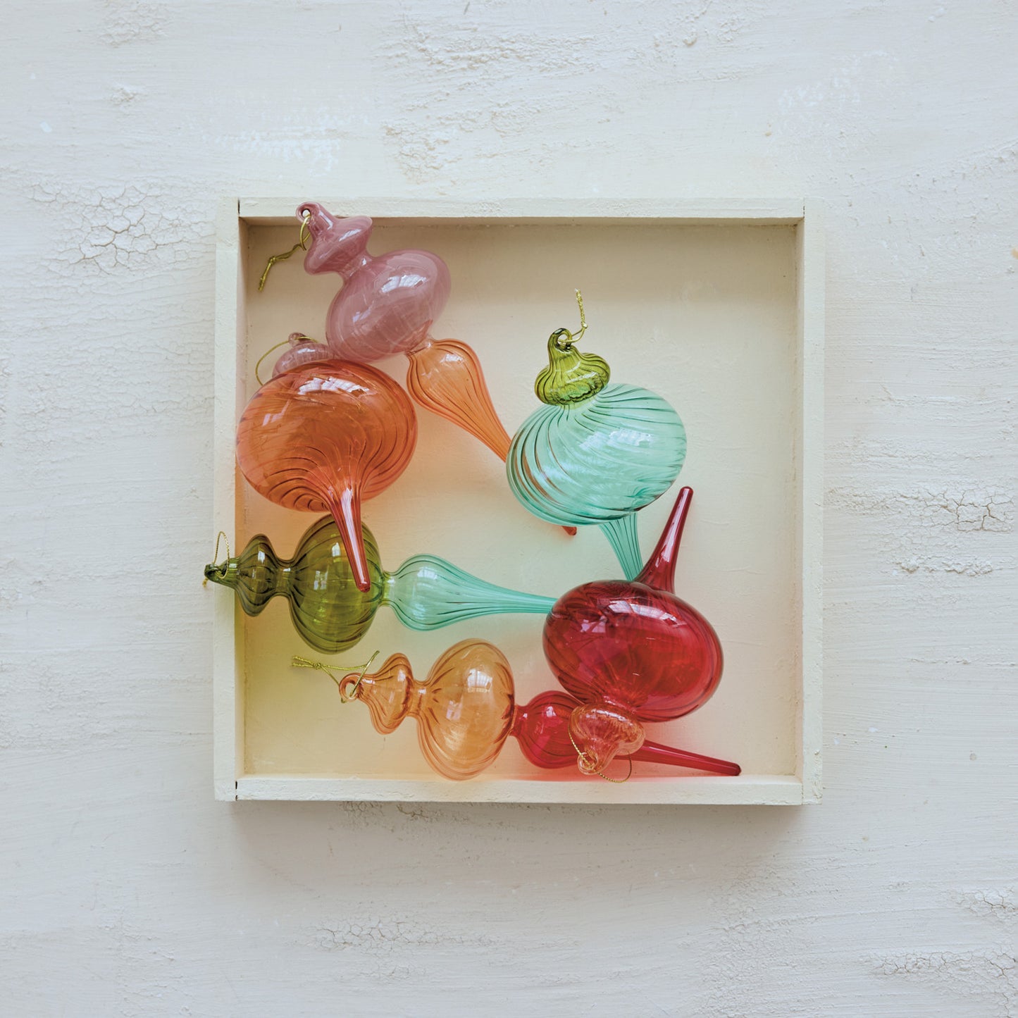 Glass Two-Tone Finial Ornaments