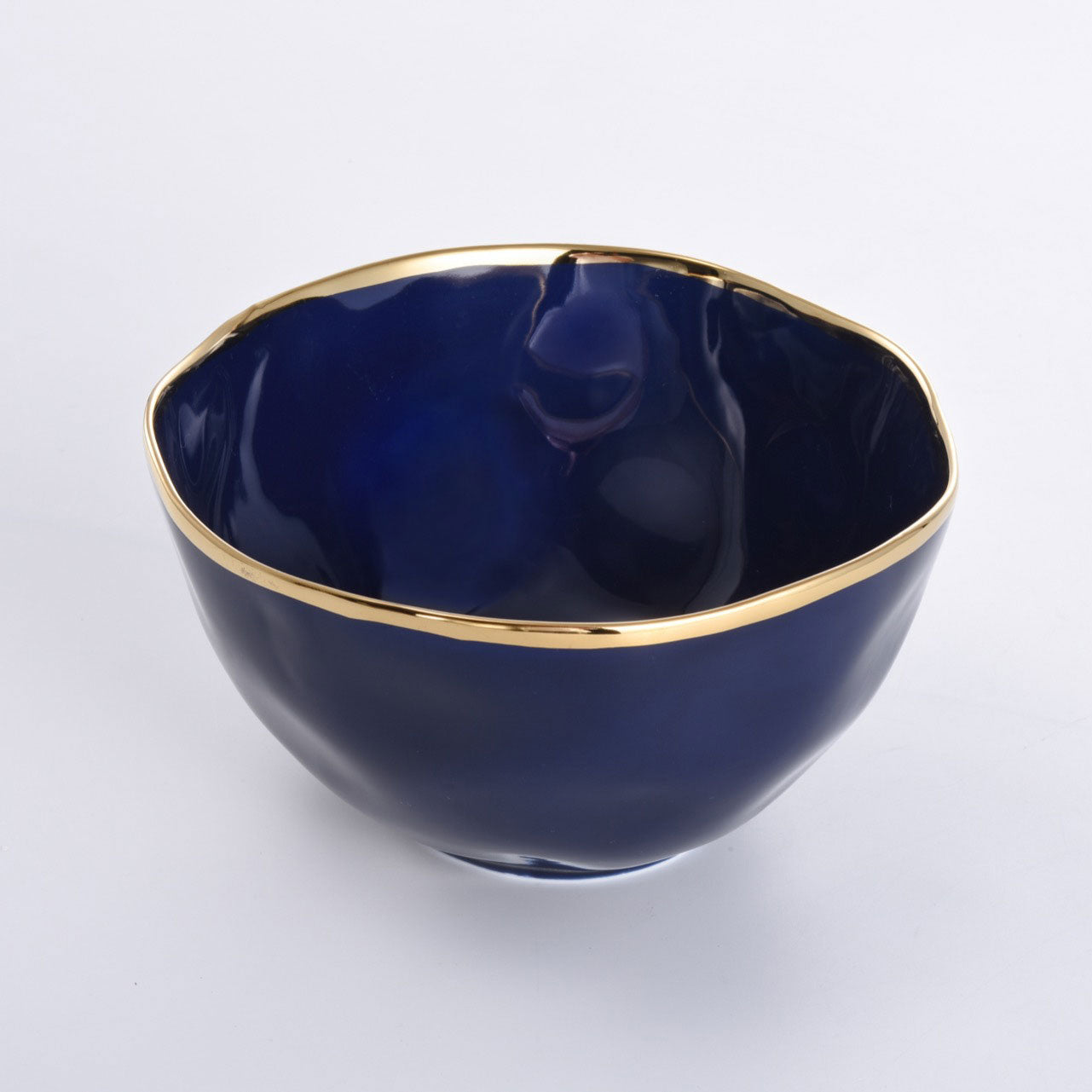 blue and gold large bowl