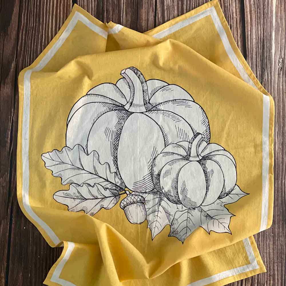 yellow pumpkin towel