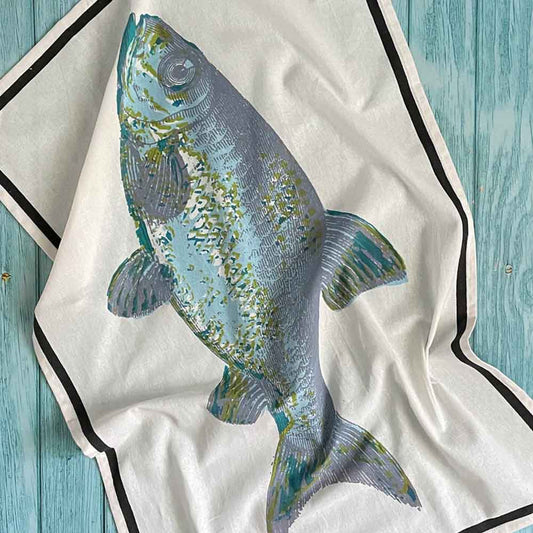 fish floursack towel