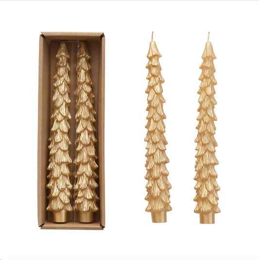 gold tree taper candle