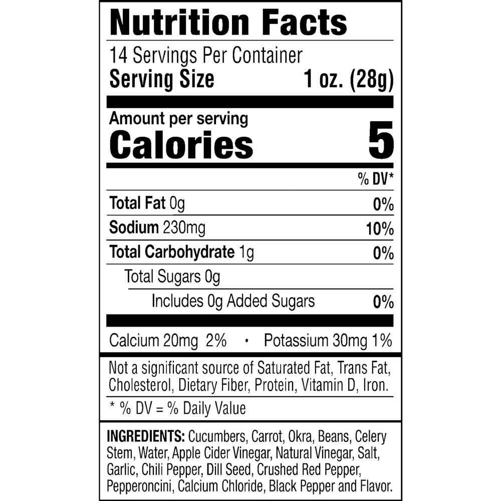 Bloody Mary Medley Nutritional Facts