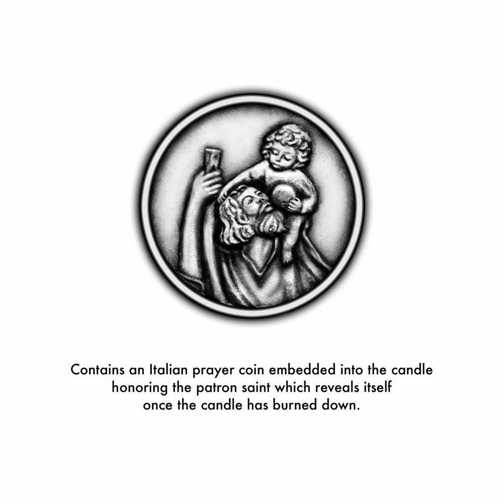 Saint Christopher Saint of Travelers Coin Candle