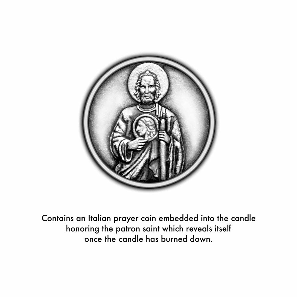 Saint Jude Saint of Impossible Causes Prayer Coin Candle